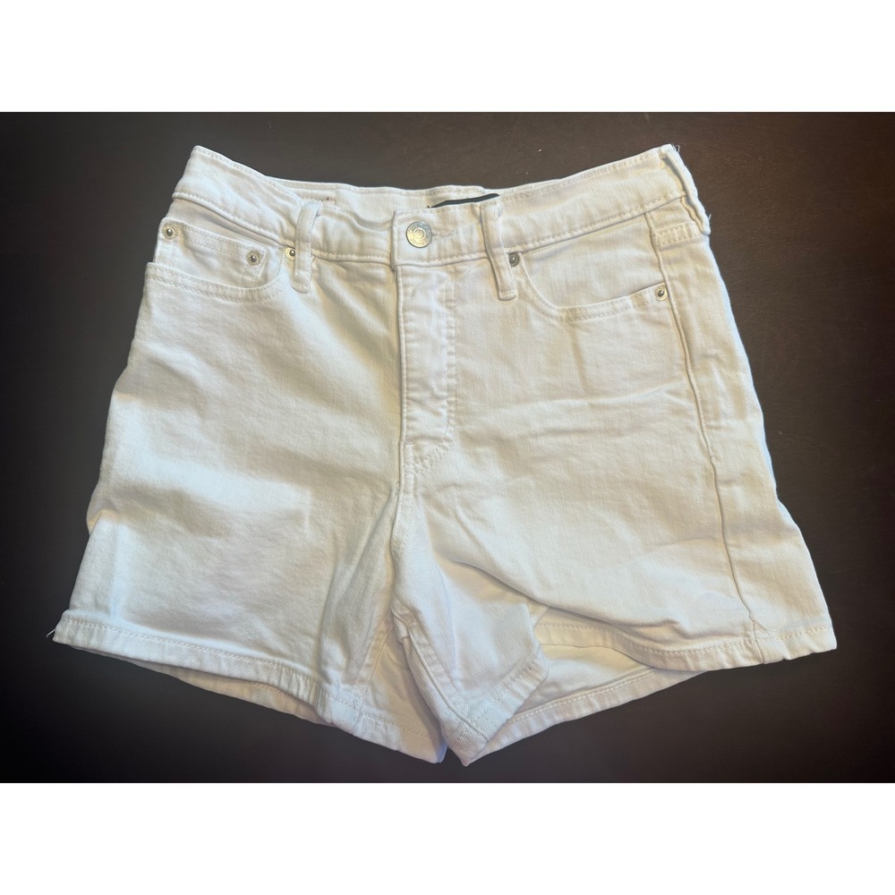 Calvin Klein Shorts Womens 4 White Denim High Rise Stretch Jean Shorts 5-Pocket